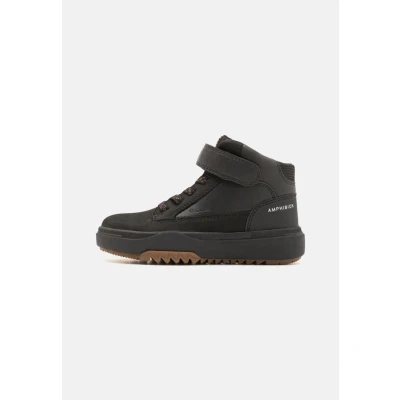Image of Geox Bunshee BOY ABX Laceup ankle boots for kids, Size: 12.5K, Black leather and imitation
