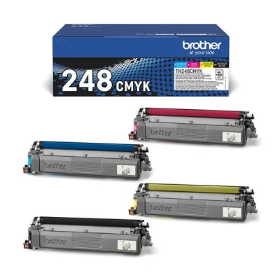 Image of BROTHER TN 248BK/TN 248C/TN 248M/TN 248Y Toner Cartridges, Black/Cyan/Magenta/Yellow, Multi Pack, Standard Yield, Includes 4 x Genuine Supplies