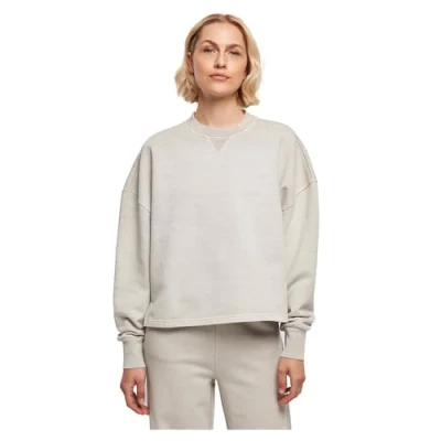 Image of Urban Classics Heavy Terry Garment DYE Crewneck Sweatshirt, Women&#039;s, Size: XXL, Warmgrey