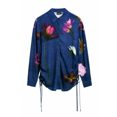 Image of Desigual Buttondown blouse, Women&#039;s, Size: 16, Blue
