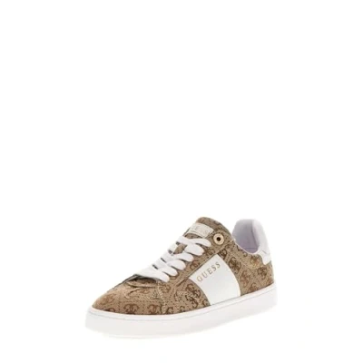 Image of Guess Sneakers Jrone LOGO 4G Trainers, Women&#039;s, Size: 6, Beige Polyester