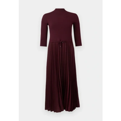 Image of Tommy Hilfiger SLIM MIDI Day dress, Women&#039;s, Size: XXS, Deep burgundy