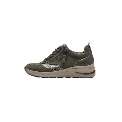 Image of Tamaris Comfort Trainers, Women&#039;s, Size: 3, Taupe leather and imitation