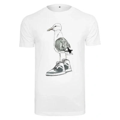 Image of Mister Tee Seagull Sneakers Print Tshirt, Men&#039;s, Size: Large, White