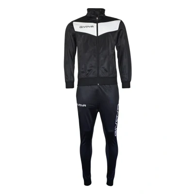 Image of Givova Men&#039;s Visa Tracksuit, Multicoloured (Black/White), XXL