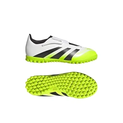 Image of adidas Performance Predator CLUB Unisex Astro turf trainers for kids, Size: 4.5, White/core black/lucid lemon shoes