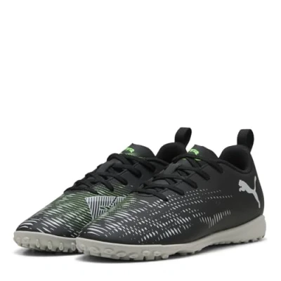 Image of Puma Future 8 PLAY TT JR Unisex Astro turf trainers for kids, Size: 11K, Black/silver/fluo green Synthetics
