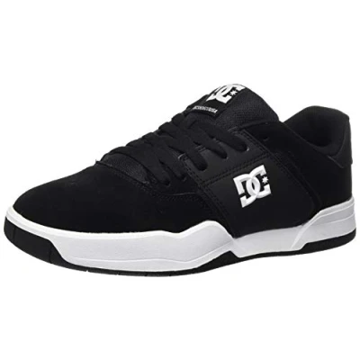Image of DC Shoes Central Unisex Skate shoes, Size: 10.5, Black/white Leather and textile