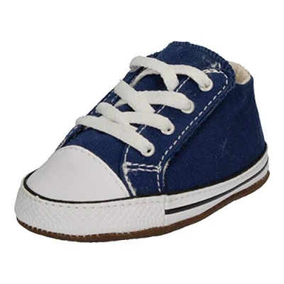Image of Converse Chuck Taylor ALL STAR Cribster MID First shoes for kids, Size: 2K, Navy/natural ivory/white Imitation leather/ textile