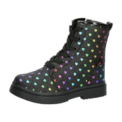 Image of Lico Girl&#039;s Isalie Rain Boot, Black Colourful, 8 UK Child