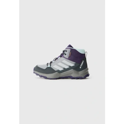 Image of Adidas Terrex AX4R Unisex Hiking shoes for kids, Size: 2.5, Grey three/grey two/semi flash aqua Textile/synthetics