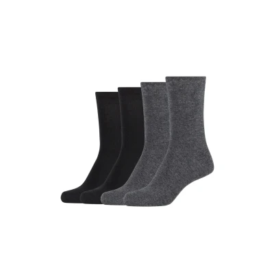 Image of camano Online Women SOFT 4 PACK Socks, Women&#039;s, Size: 2.5 5, Dark grey melange