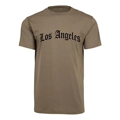 Image of Mister Tee Men&#039;s Los Angeles Wording Tee, olive, M
