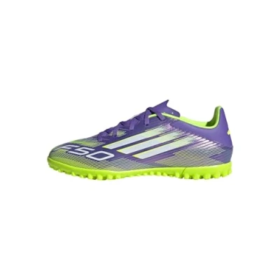 Image of adidas Performance F50 CLUB TF Astro turf trainers, Men&#039;s, Size: 7, Purple rush/footwear white/lucid lemon shoes