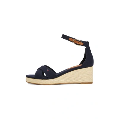 Image of Tommy Hilfiger Wedge sandals, Women&#039;s, Size: 6.5, Space blue Cotton