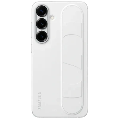 Image of Samsung Standing Grip Silicone Back Cover White Galaxy S25+