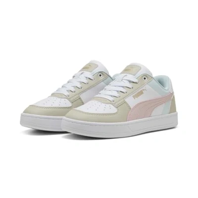 Image of Puma Unisex Kid&#039;s Caven 2.0 Block Jr Sneaker, Desert Dust Mauve Mist White, 3.5 UK