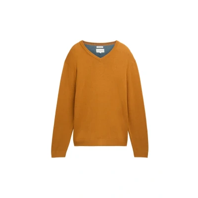 Image of TOM Tailor Vneck Jumper, Men&#039;s, Size: 3XL, Orange