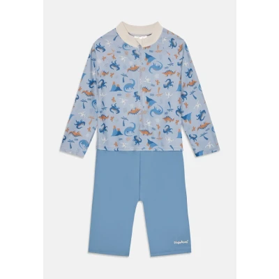 Image of Playshoes Unisex Children&#039;s UV Protection One Piece Swimsuit Swimwear, Dino all over long sleeve, 86 92