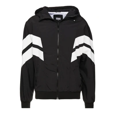 Image of Urban Classics Crinkle Panel Track Jacket Summer jacket, Men&#039;s, Size: Small, Black/white