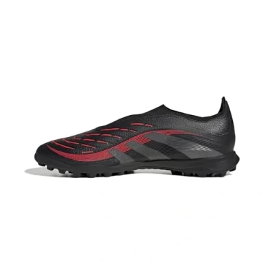 Image of adidas Performance Predator League Laceless turf Astro trainers, Men&#039;s, Size: 11.5, Core black/grey four/lucid red Textile/synthetics