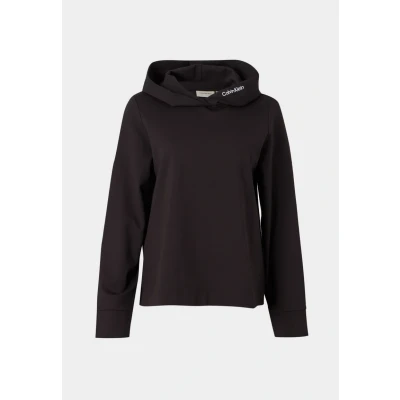 Image of Calvin Klein Jeans LOGO Elastic Milano Hoodie Sweatshirt, Women&#039;s, Size: Large, Black