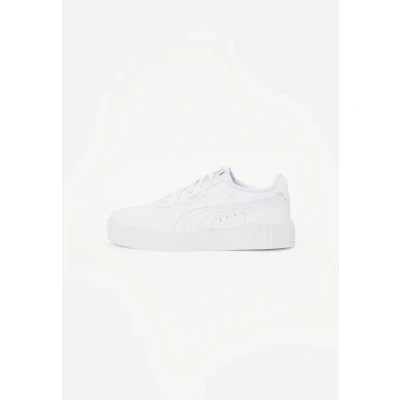 Image of Puma Carina Unisex Trainers for kids, Size: 12K, White/gold Synthetics