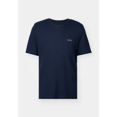Image of BOSS Men&#039;s Pyjama Top, Short Sleeve Waffle T Shirt, Dark Blue403, L