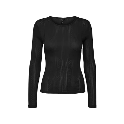 Image of Vero Moda Vmlisa Pointelle LS JRS NOOS Jumper, Women&#039;s, Size: XL, Black