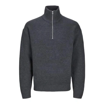 Image of Jack &amp; Jones Jorollie HALF ZIP Jumper, Men&#039;s, Size: Small, Iron gate