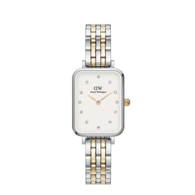Image of Daniel Wellington Quadro Lumine 5 LINK Twotone Watch silvercoloured, Women&#039;s, Size: One Size, Silver coloured