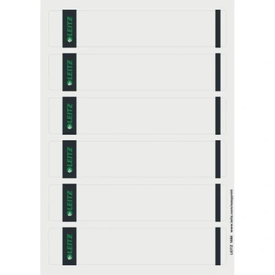 Image of Leitz PC Printable Self Adhesive Spine Labels for Standard 50 mm Lever Arch Files, Narrow and Short, 39 x 192 mm, Paper, 16862085 Grey, Pack of 150