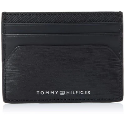 Image of Tommy Hilfiger Plaque Holder Wallet, Men&#039;s, Size: One Size, Black