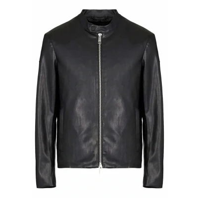 Image of Armani Exchange Men&#039;s Eco Leather Blouson Bomber Jacket, Black, XL