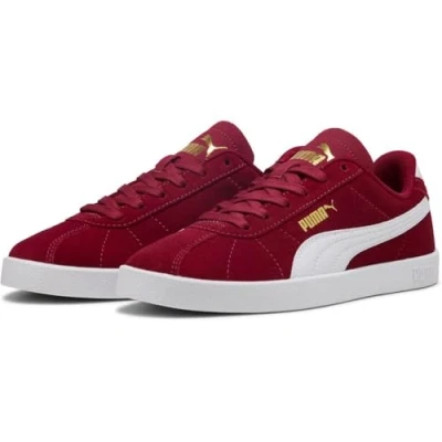 Image of Puma CLUB II JR Unisex Trainers for kids, Size: 5.5, Dark crimson/white/gold Suede