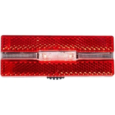 Image of M Wave Unisex Adult Helios B Battery Pannier Rack Rear Light, Red
