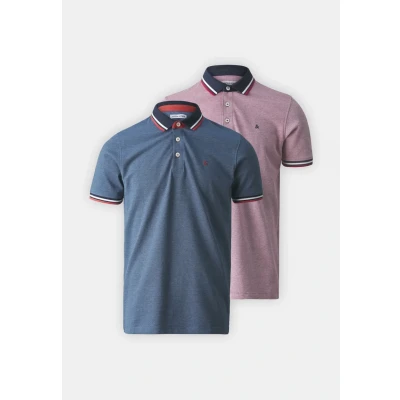 Image of Jack &amp; Jones Jjepaulos 2 PACK Polo shirt, Men&#039;s, Size: XS, Rio red