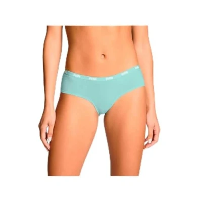 Image of Puma Hipster 3 PACK Briefs, Women&#039;s, Size: Small, Blue/light blue/coral