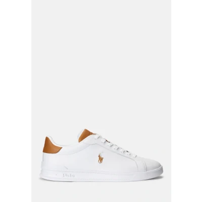 Image of Polo Ralph Lauren LACE Unisex Trainers, Size: 11, White/tan Leather