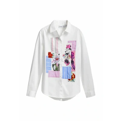 Image of Desigual Minnie Floral Buttondown blouse, Women&#039;s, Size: 10, White