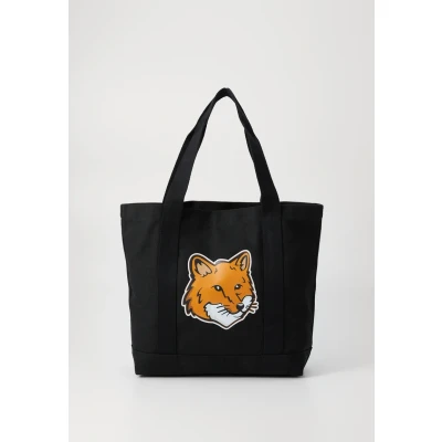 Image of Maison Kitsuné FOX HEAD Unisex Tote bag, Size: One Size, Black