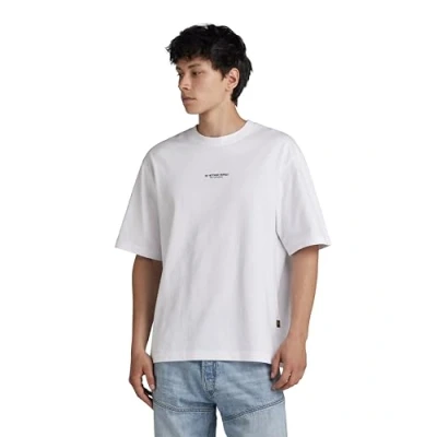 Image of G Star Overdyed Center Chest BOXY Basic Tshirt, Men&#039;s, Size: Medium, White