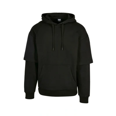 Image of Urban Classics Doublesleeve Hoodie, Men&#039;s, Size: Medium, Black