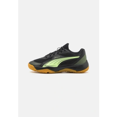 Image of Puma Solarflash III JR Unisex Handball shoes for kids, Size: 3, Black/fizzy apple Textile/synthetics