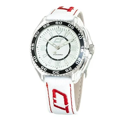 Image of Chronotech Mens Analogue Quartz Watch with Leather Strap CC6280L 04, White, 44MM,
