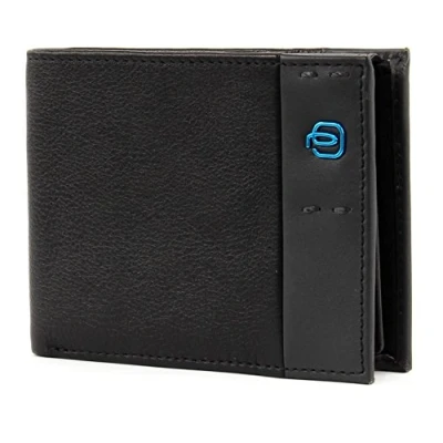 Image of piquadro Men&#039;s wallet with removable document holder and RFID fraud protection, Black, One Size, Casual
