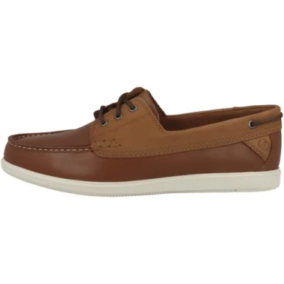 Image of Clarks Bratton Boat shoes, Men&#039;s, Size: 7.5, Dark tan Leather