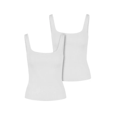 Image of Urban Classics WIDE NECK 2PACK Top, Women&#039;s, Size: 3XL, white
