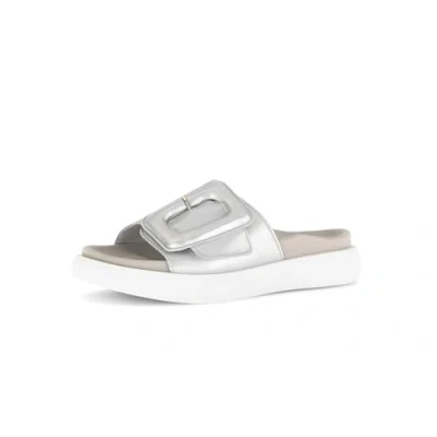 Image of Gabor Slippers, Women&#039;s, Size: 3.5, Silver Leather