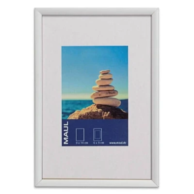 Image of Maul Picture Frame, Aluminium MDF Plastic glass, White, 10 x 15 cm